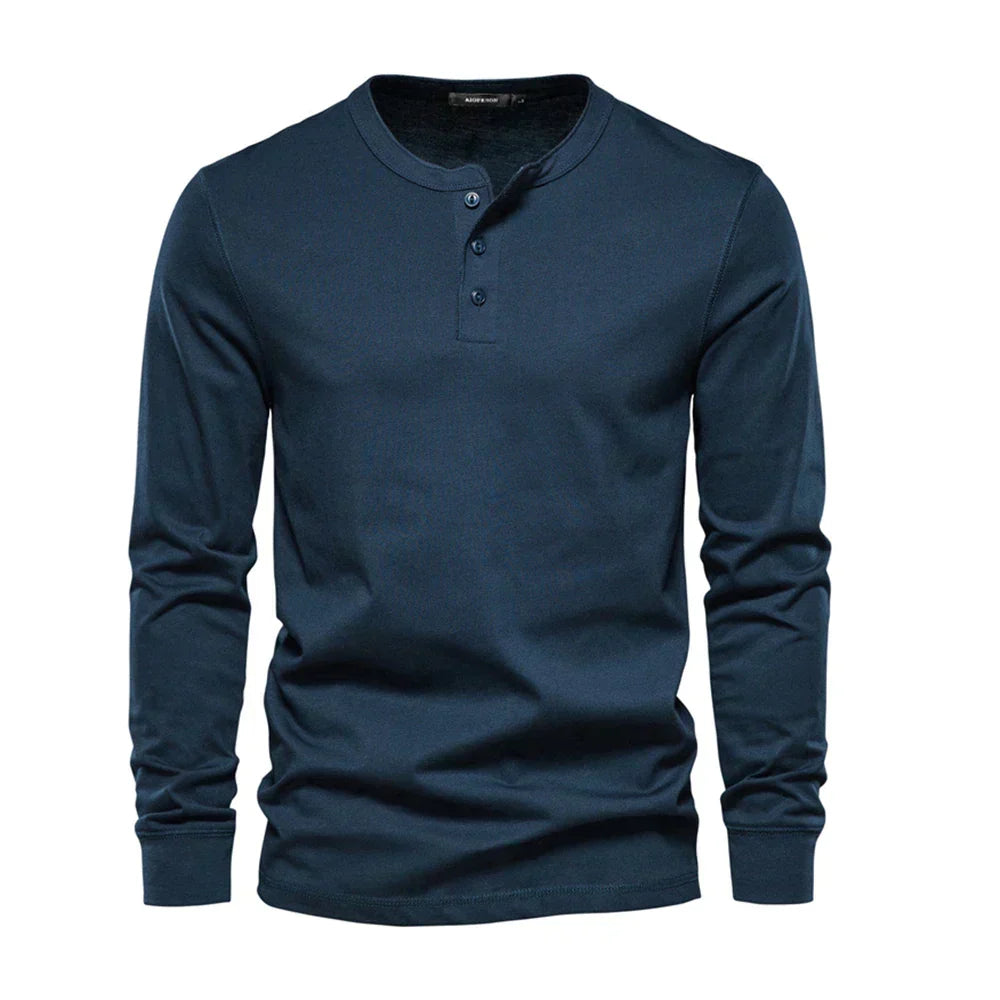 Men's Henley Shirt with Button Placket
