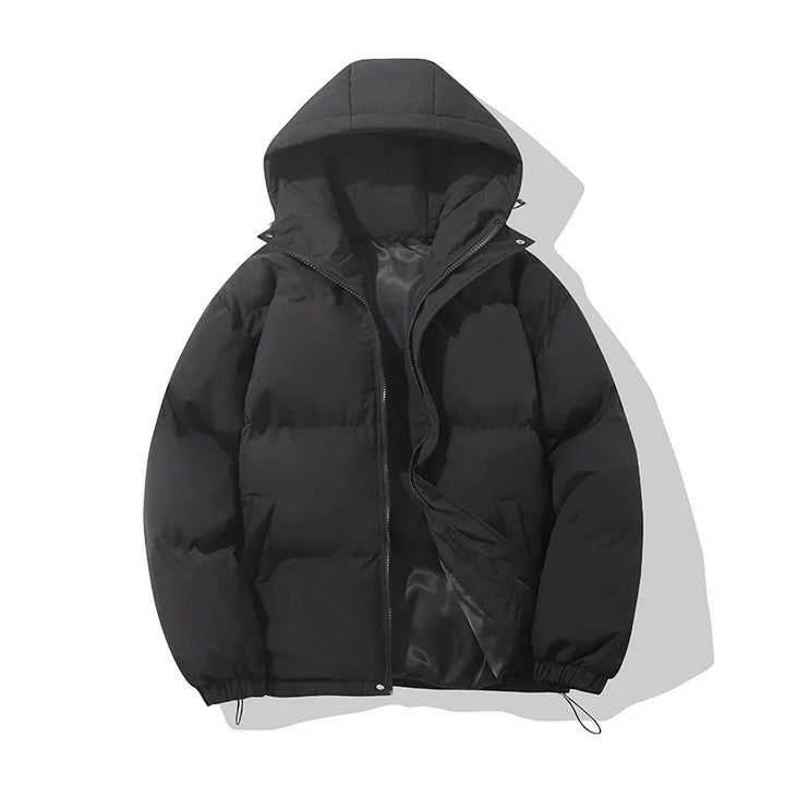 Women's Hooded Puffer Jacket with Zip Front