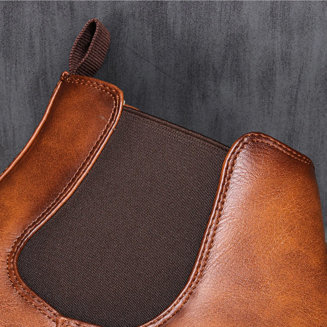 Men's Leather Chelsea Boots Slip On Classic Fit