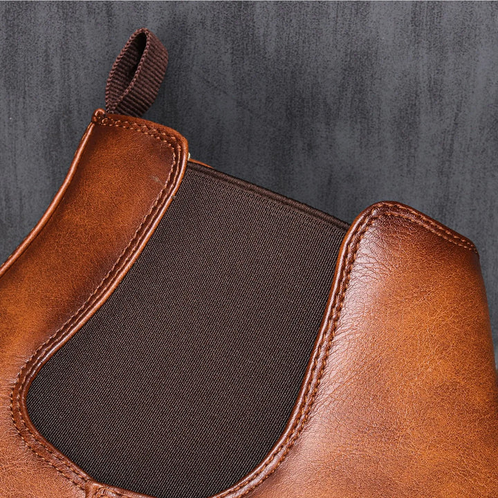 Men's Leather Chelsea Boots Slip On Classic Fit