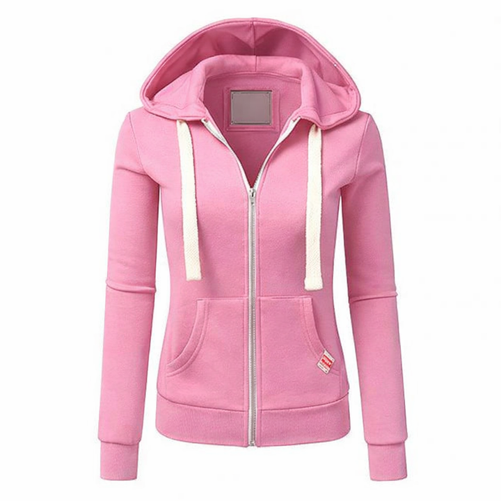 Sweat à capuche zippé pour femme avec poche kangourou