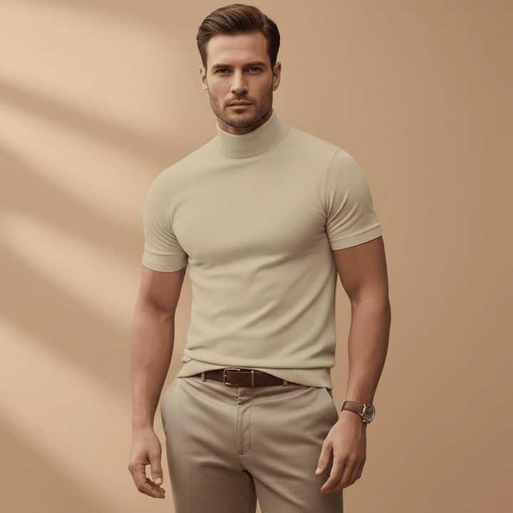 Short Sleeve Mock Neck T-Shirt