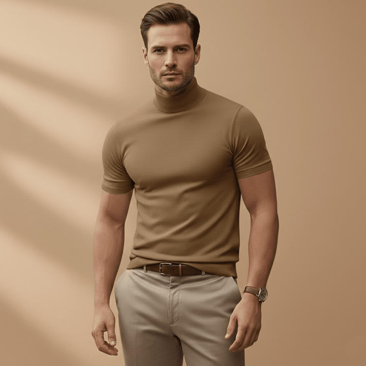 Short Sleeve Mock Neck T-Shirt