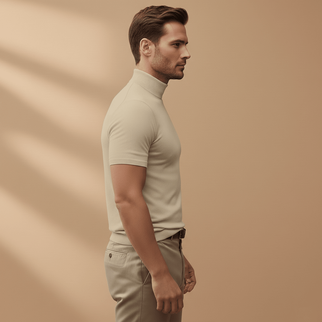 Short Sleeve Mock Neck T-Shirt