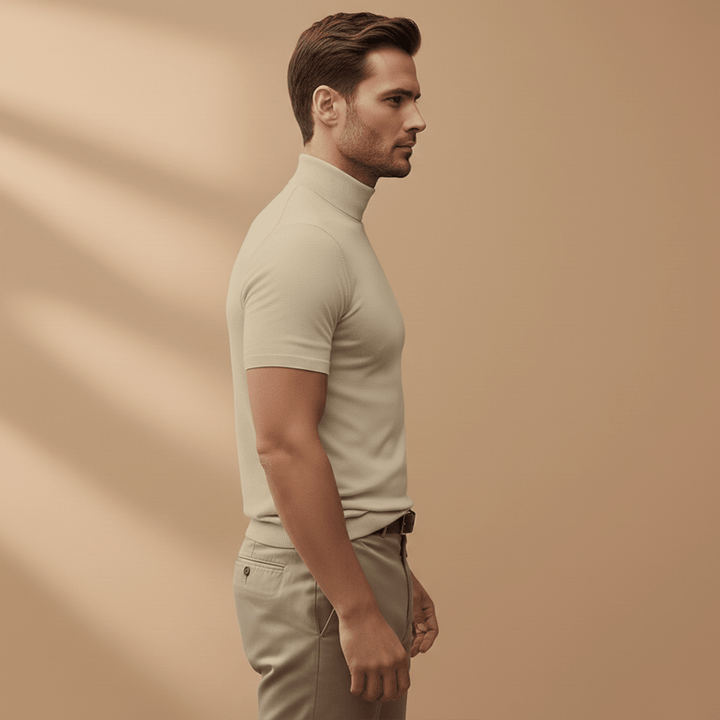Short Sleeve Mock Neck T-Shirt