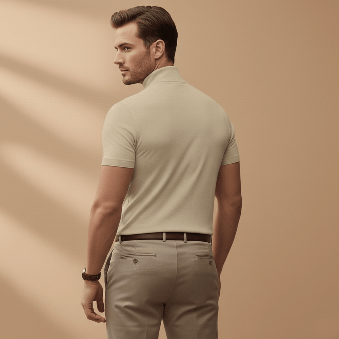 Short Sleeve Mock Neck T-Shirt