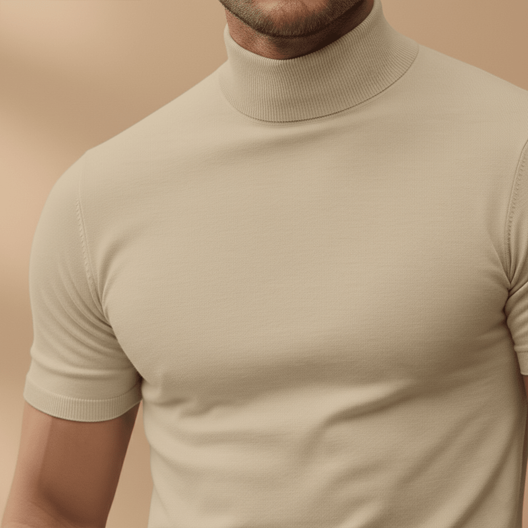 Short Sleeve Mock Neck T-Shirt