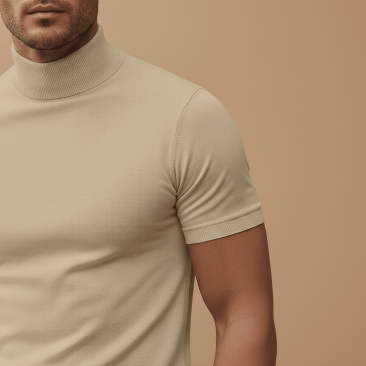 Short Sleeve Mock Neck T-Shirt