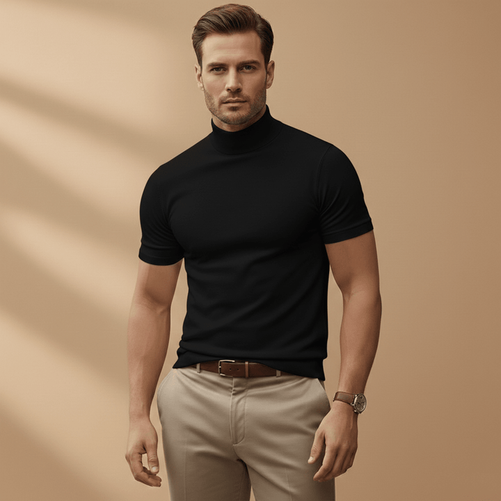 Short Sleeve Mock Neck T-Shirt