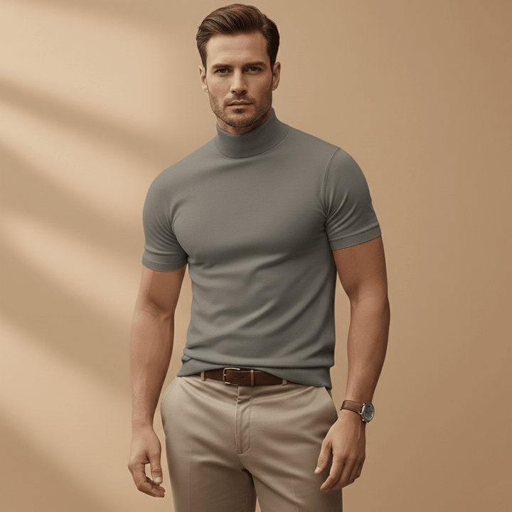 Short Sleeve Mock Neck T-Shirt