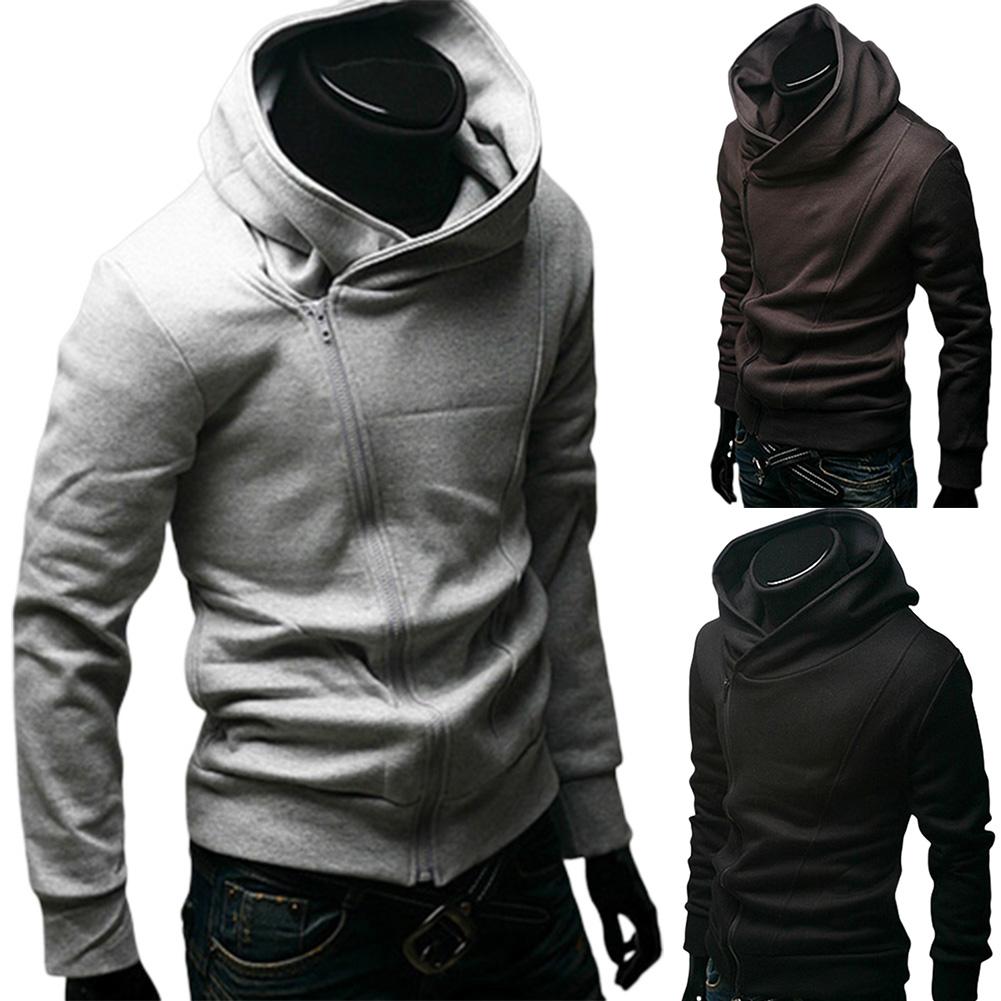 Men's Asymmetrical Zip Up Hoodie