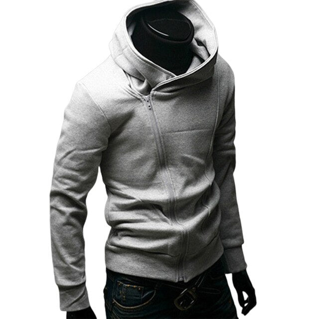 Men's Asymmetrical Zip Up Hoodie