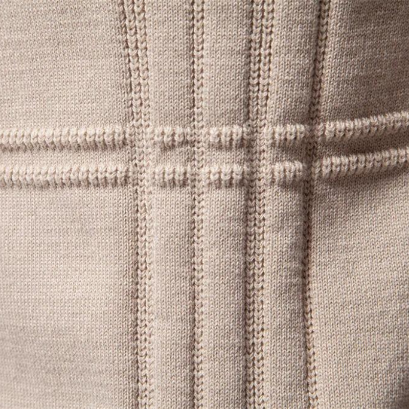 Men's Textured Crew Neck Jumper with Stripe Detail