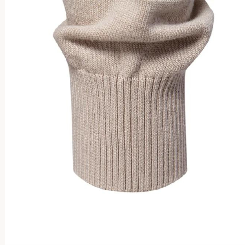 Men's Textured Crew Neck Jumper with Stripe Detail