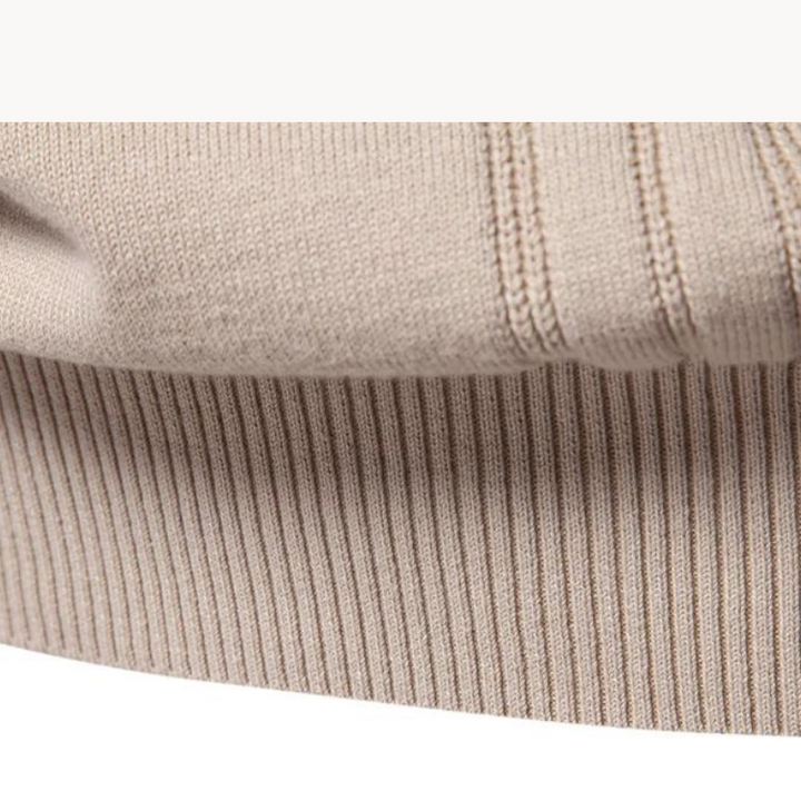 Men's Textured Crew Neck Jumper with Stripe Detail