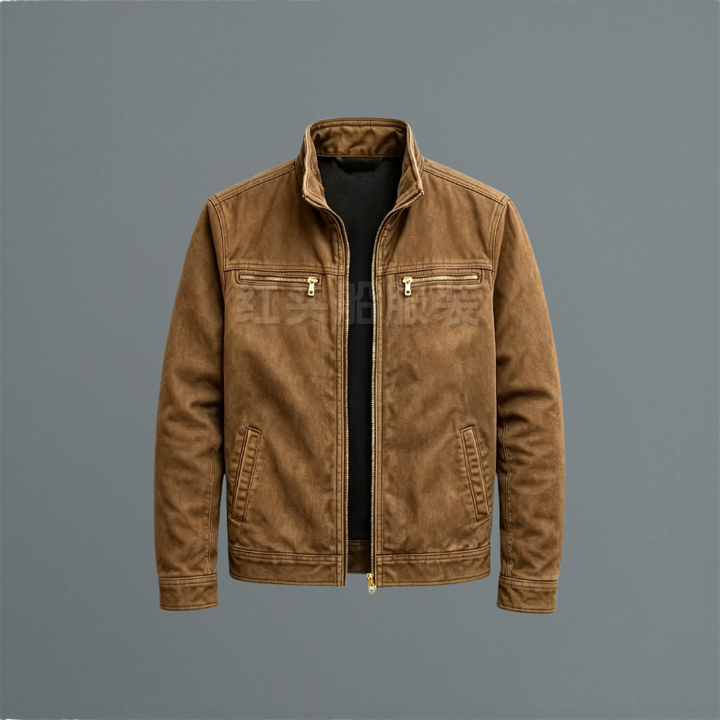 Men's Faux Suede Biker Jacket