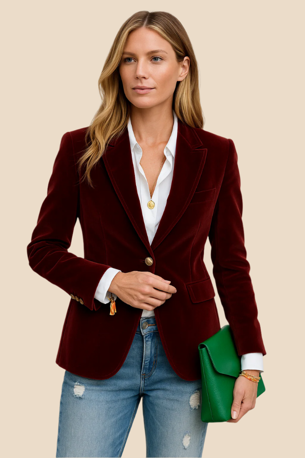 Women's Tailored Velvet Blazer