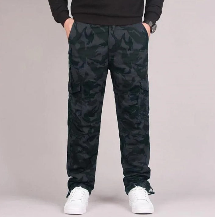 Men's Cargo Trousers with Zip Pocket Detail