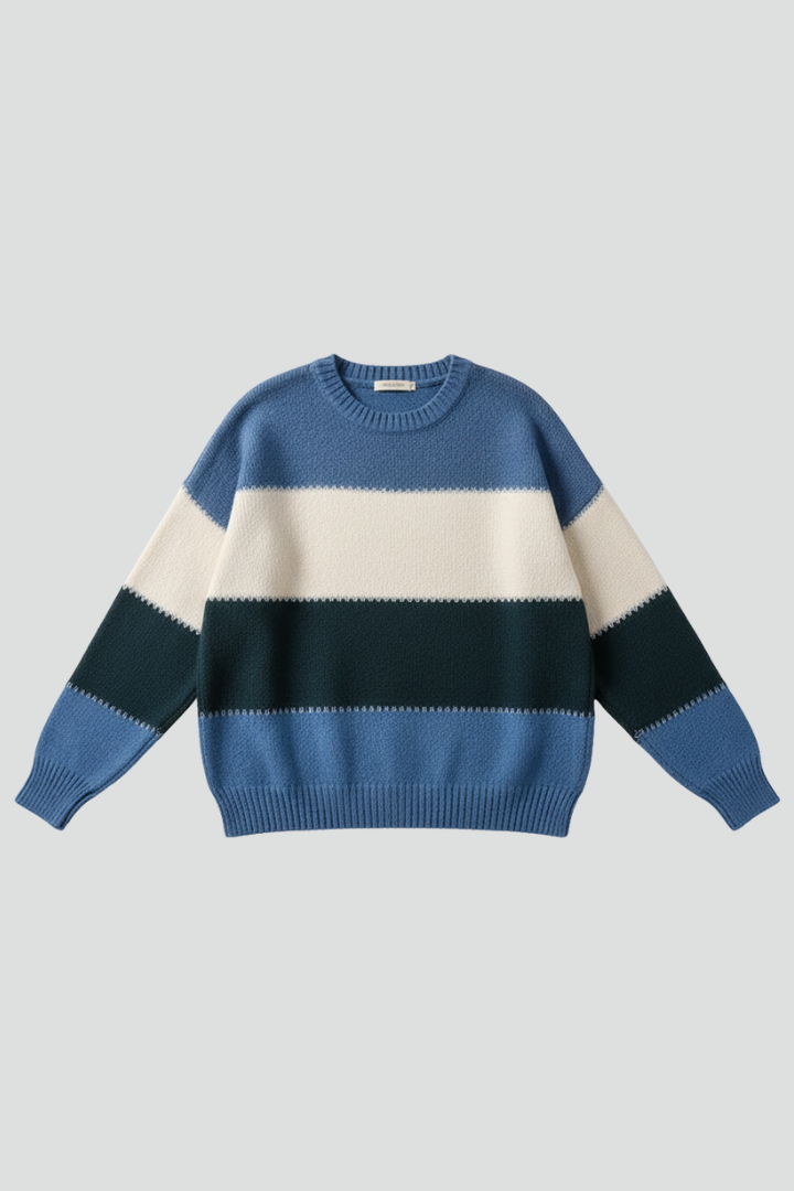 Women's Striped Knit Sweater in Relaxed Fit