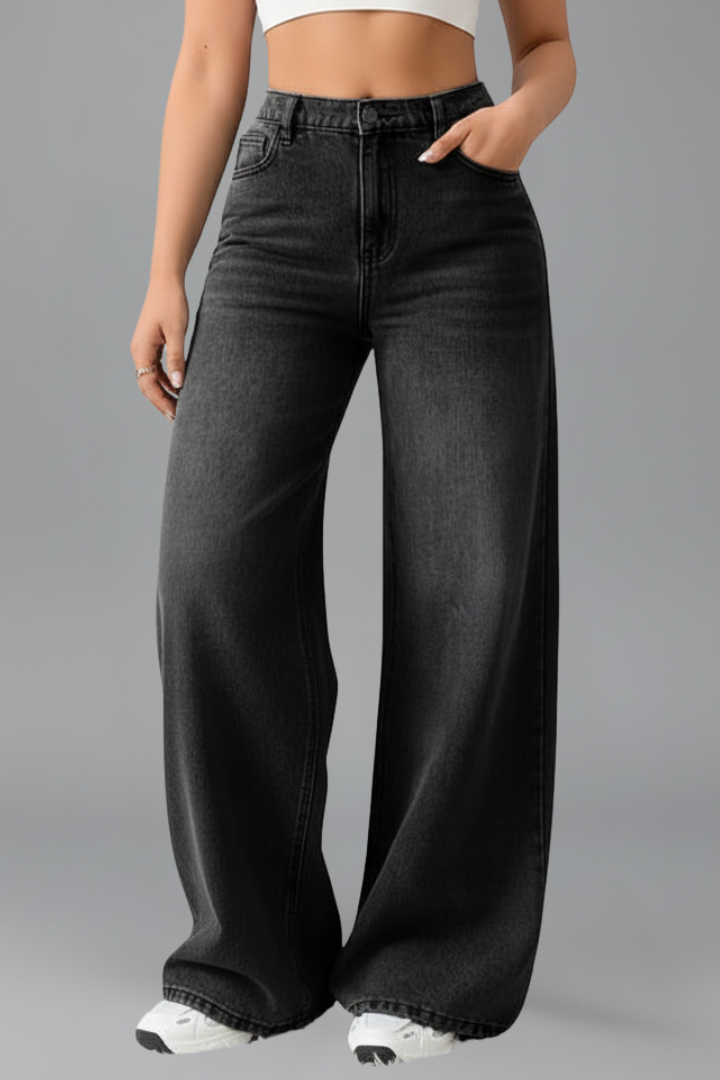 Women's High-Waisted Wide Leg Jeans