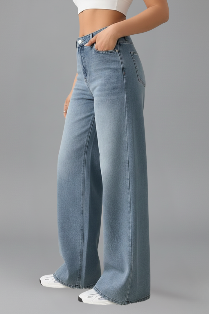 Women's High-Waisted Wide Leg Jeans