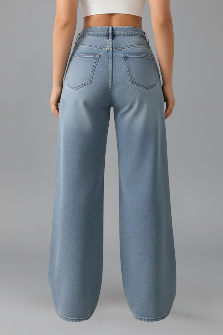 Women's High-Waisted Wide Leg Jeans