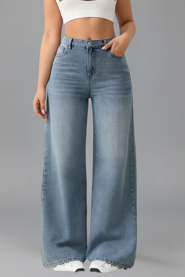 Women's High-Waisted Wide Leg Jeans