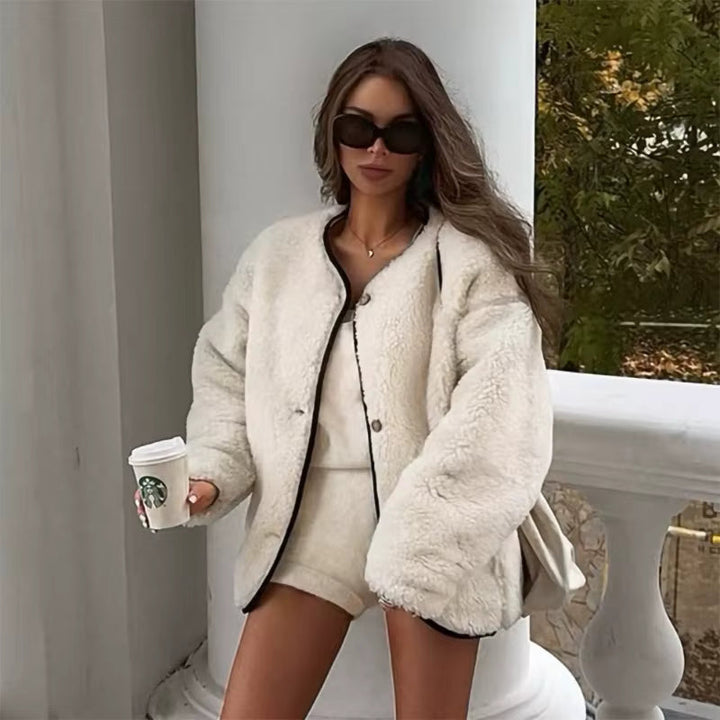 Women's Plush Shaggy Jacket in a Loose Fit