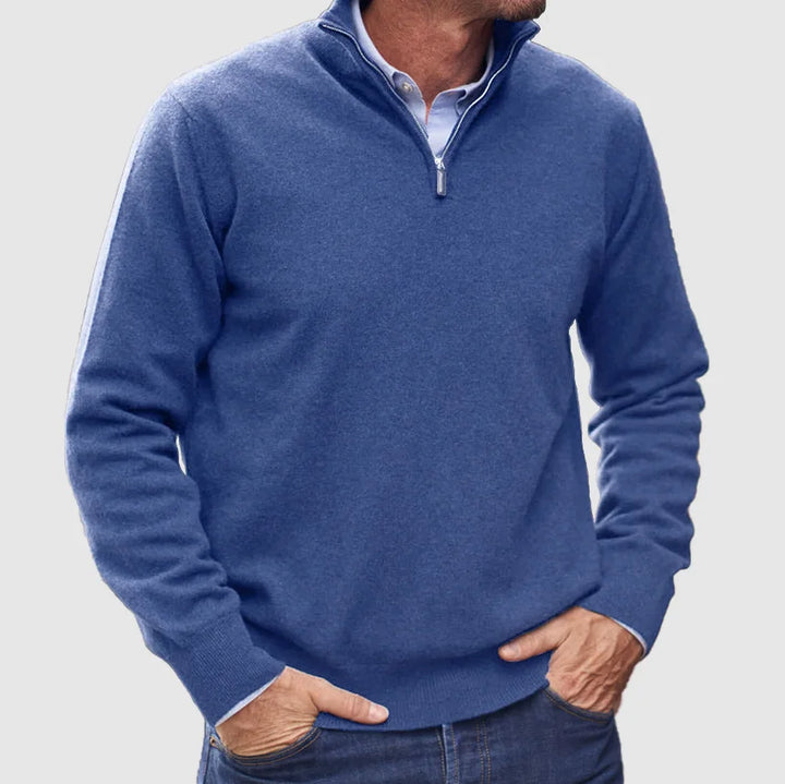 Men's Knitted Quarter Zip Jumper