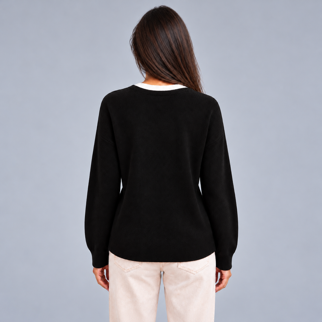 Women's Knit Cardigan with Pleated Shirt Hem
