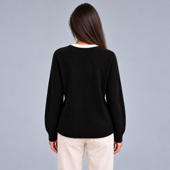 Women's Knit Cardigan with Pleated Shirt Hem
