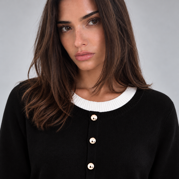 Women's Knit Cardigan with Pleated Shirt Hem