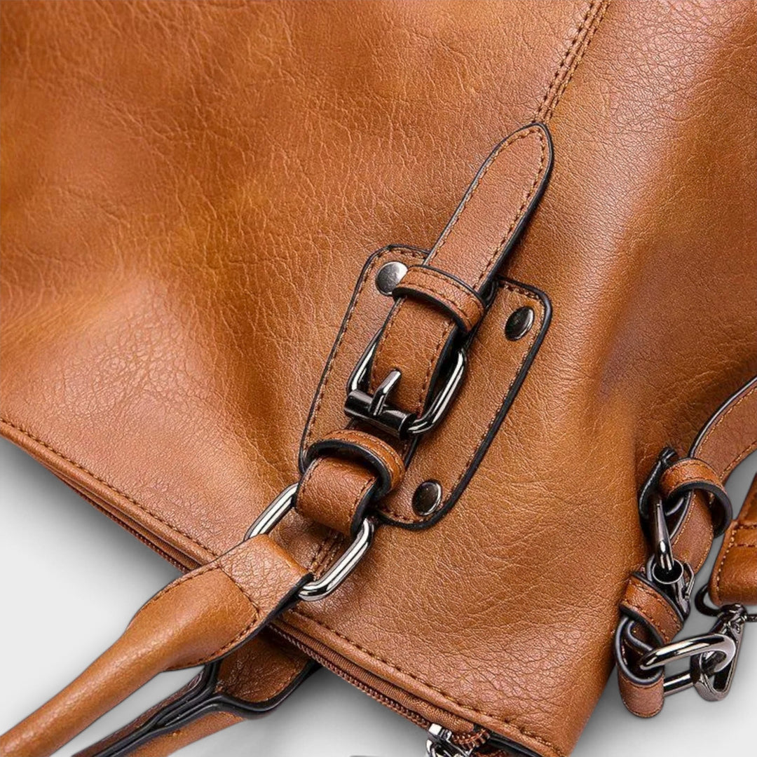 Women's Slouchy Tote Bag with Buckle Strap Detail