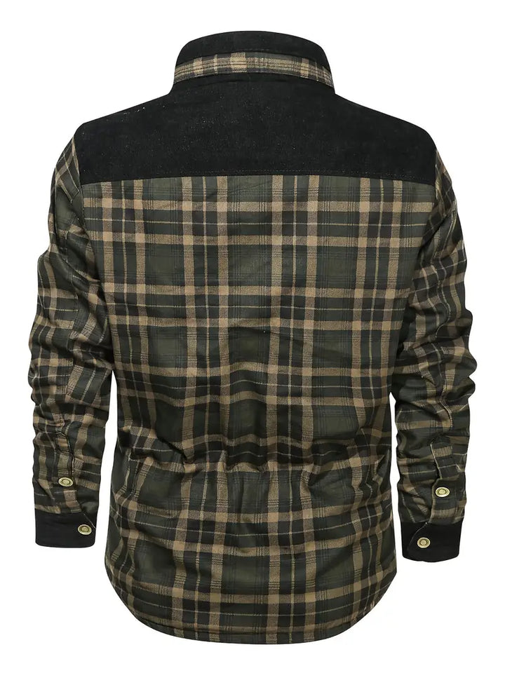 Men's Fleece-Lined Plaid Overshirt in a Relaxed Fit