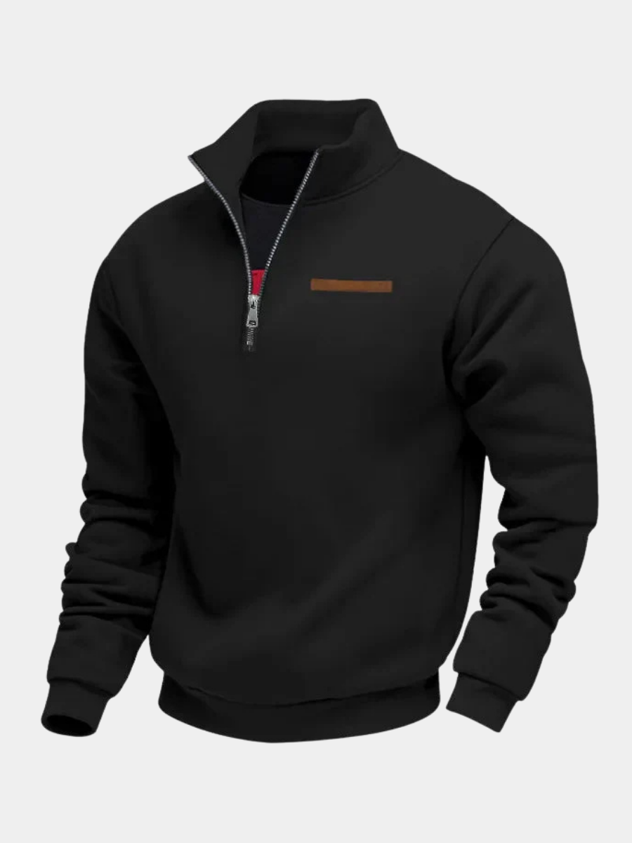 Men's Quarter Zip Sweatshirt with Stand Collar