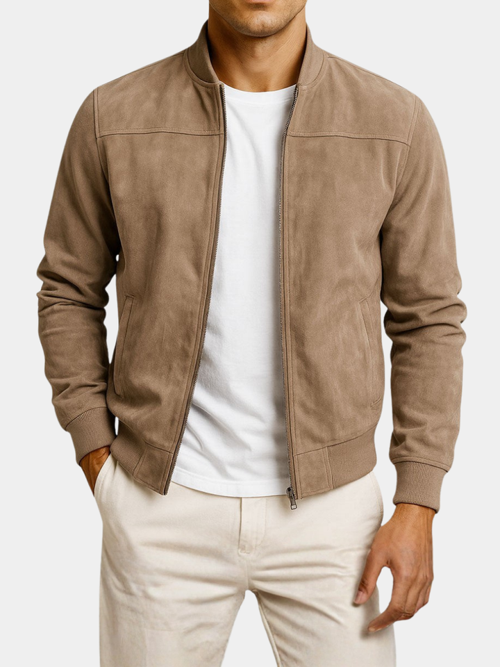 Men's Suede Bomber Jacket