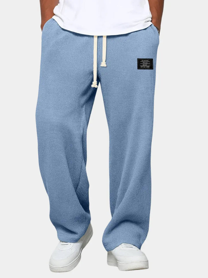 Men's Waffle Knit Joggers with Drawstring Waist