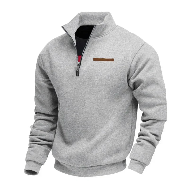 Men's Quarter Zip Sweatshirt with Stand Collar