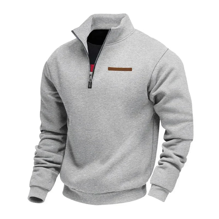 Men's Quarter Zip Sweatshirt with Stand Collar