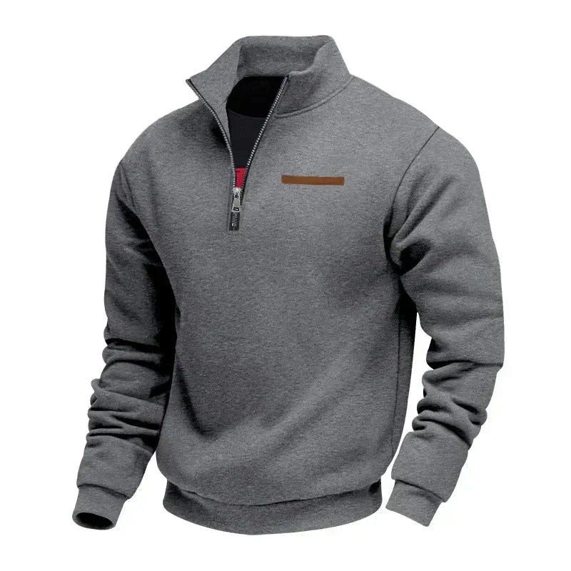 Men's Quarter Zip Sweatshirt with Stand Collar