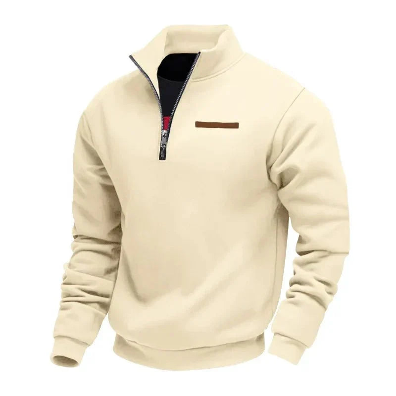 Men's Quarter Zip Sweatshirt with Stand Collar