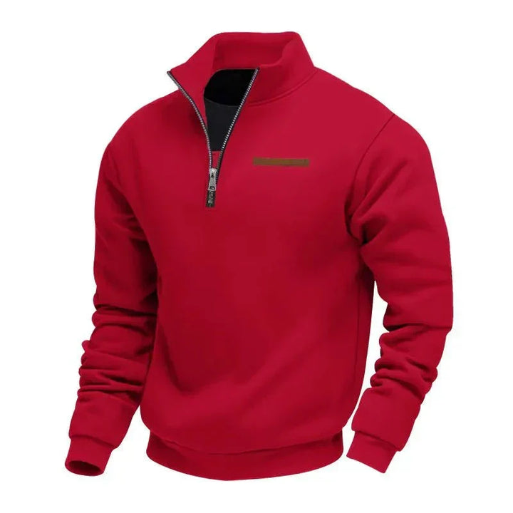 Men's Quarter Zip Sweatshirt with Stand Collar