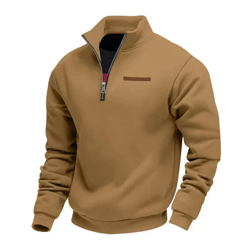 Men's Quarter Zip Sweatshirt with Stand Collar
