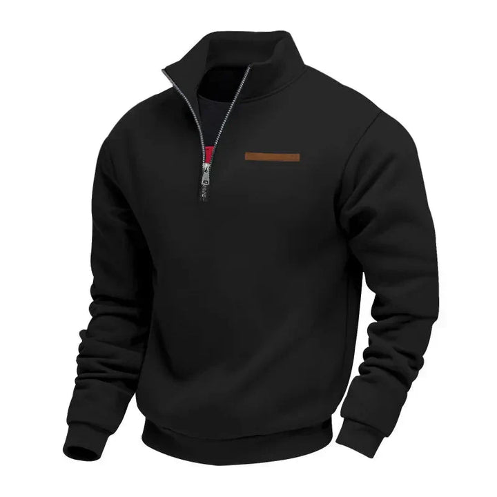Men's Quarter Zip Sweatshirt with Stand Collar
