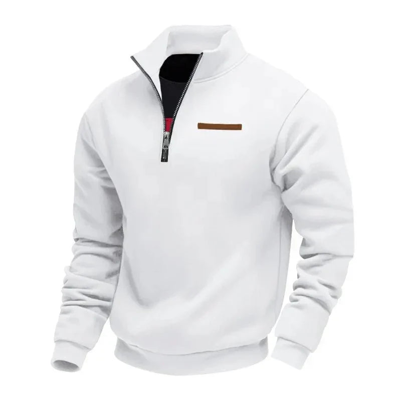 Men's Quarter Zip Sweatshirt with Stand Collar