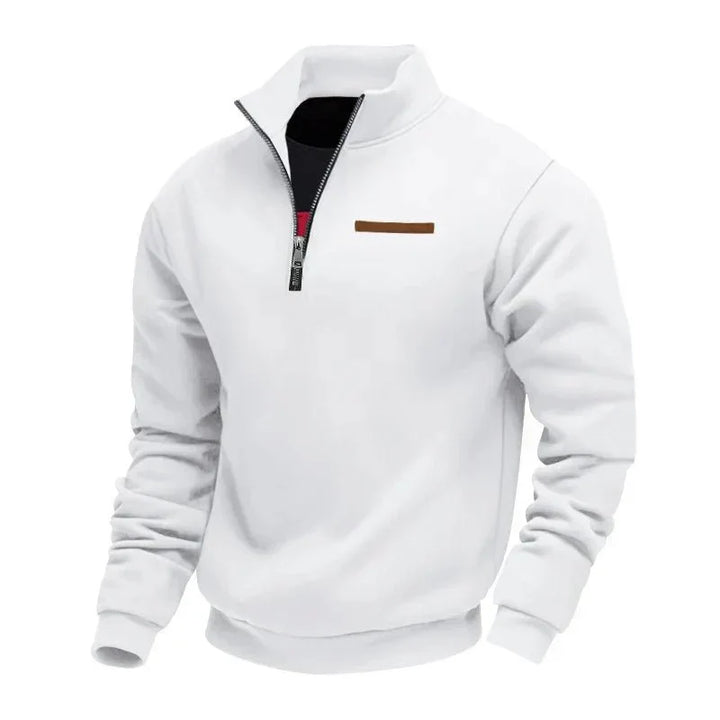 Men's Quarter Zip Sweatshirt with Stand Collar