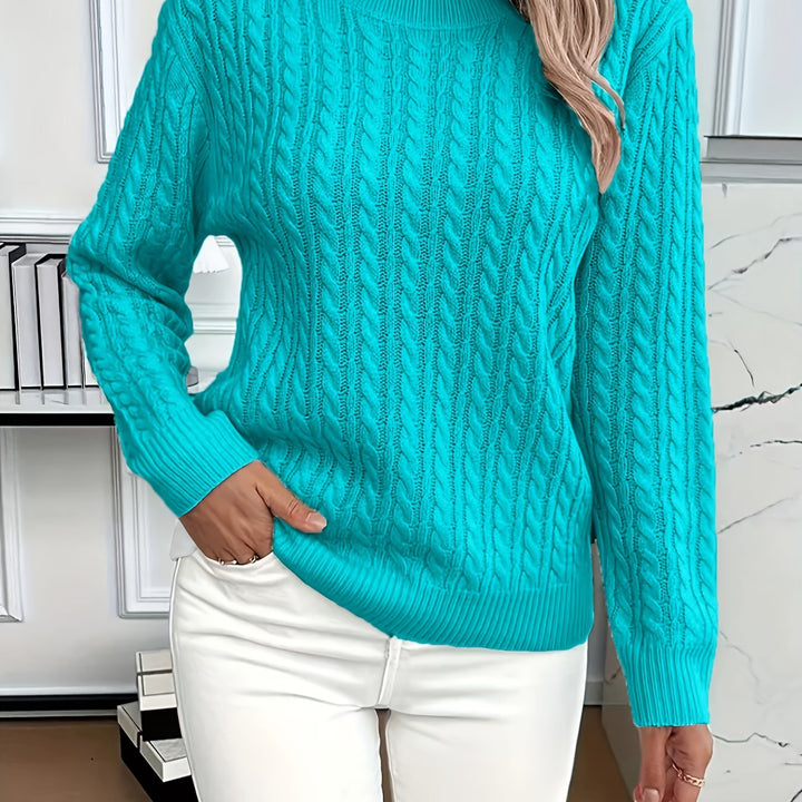 Women's Cable-Knit Round Neck Jumper Relaxed Fit