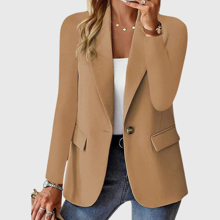 Women's Structured Blazer with Single Button Closure
