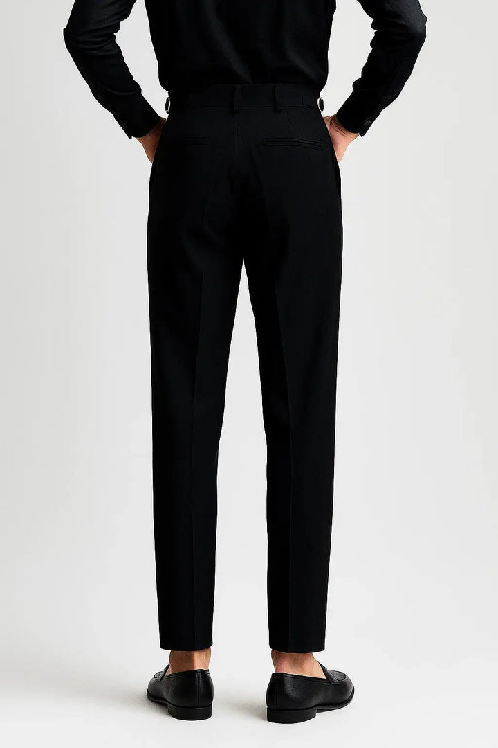 Men's Pleated Tapered Turn-Up Trousers