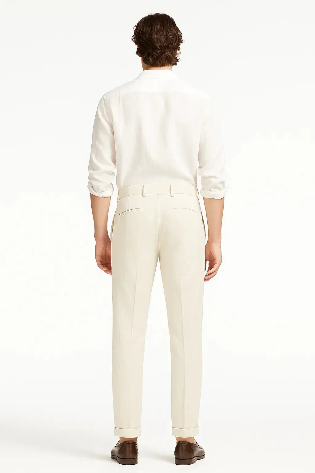 Men's Pleated Tapered Turn-Up Trousers